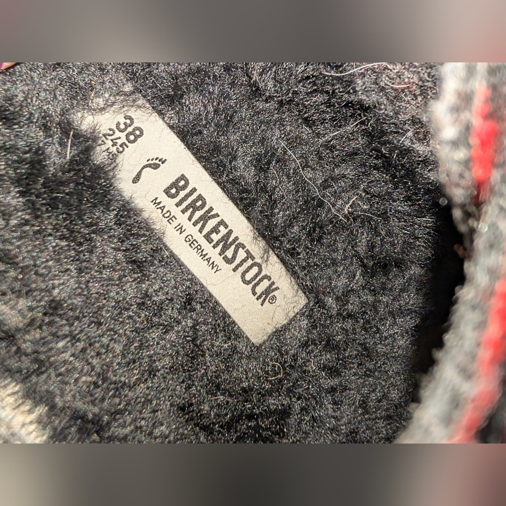 Birkenstock Arizona Shearling Plaid Sandals - Picture 5 of 8